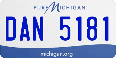 MI license plate DAN5181