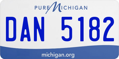 MI license plate DAN5182