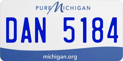 MI license plate DAN5184