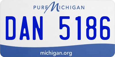 MI license plate DAN5186