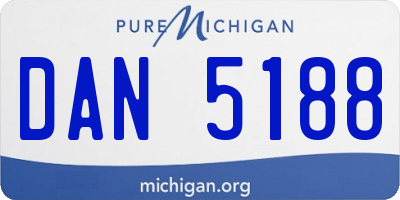 MI license plate DAN5188