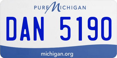 MI license plate DAN5190