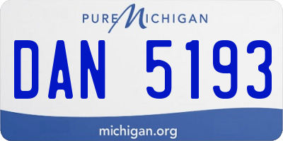MI license plate DAN5193