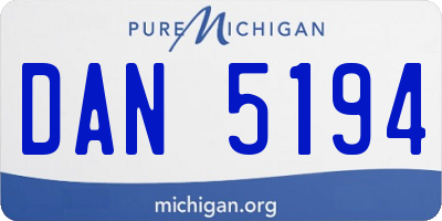 MI license plate DAN5194
