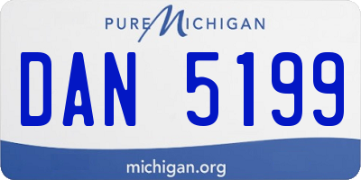 MI license plate DAN5199