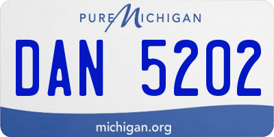 MI license plate DAN5202