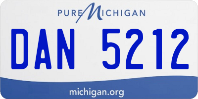 MI license plate DAN5212