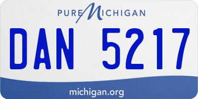 MI license plate DAN5217