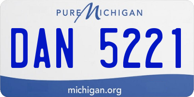 MI license plate DAN5221