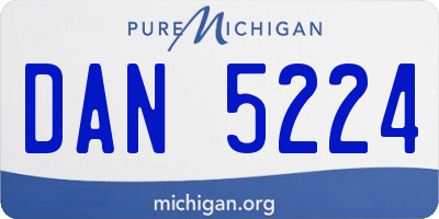 MI license plate DAN5224
