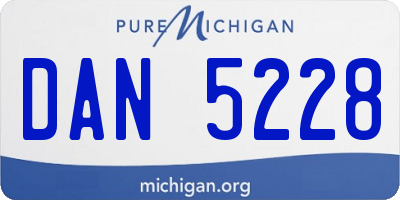 MI license plate DAN5228