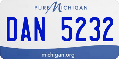 MI license plate DAN5232
