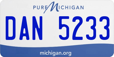 MI license plate DAN5233