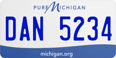 MI license plate DAN5234