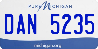 MI license plate DAN5235