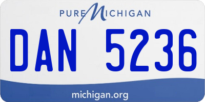 MI license plate DAN5236