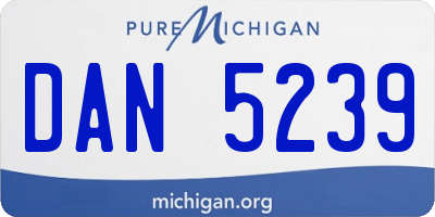 MI license plate DAN5239