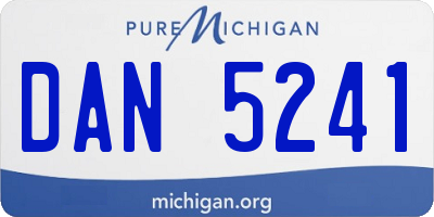 MI license plate DAN5241