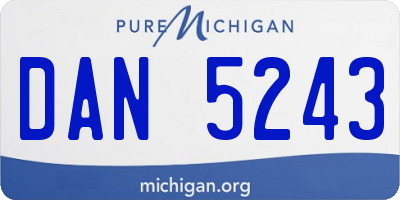 MI license plate DAN5243