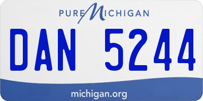 MI license plate DAN5244