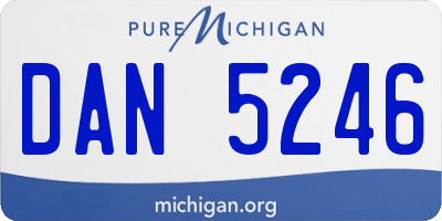 MI license plate DAN5246