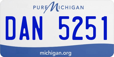 MI license plate DAN5251