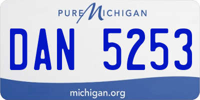 MI license plate DAN5253