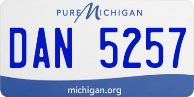 MI license plate DAN5257