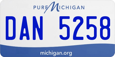 MI license plate DAN5258