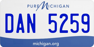 MI license plate DAN5259
