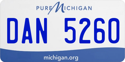 MI license plate DAN5260
