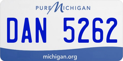 MI license plate DAN5262