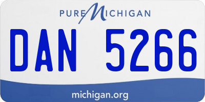 MI license plate DAN5266