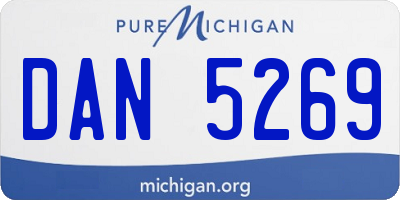 MI license plate DAN5269