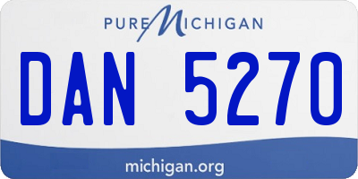 MI license plate DAN5270