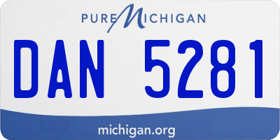 MI license plate DAN5281