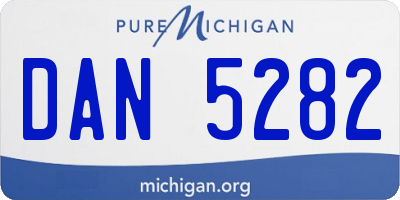 MI license plate DAN5282