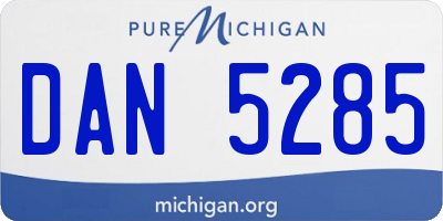 MI license plate DAN5285