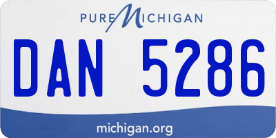 MI license plate DAN5286