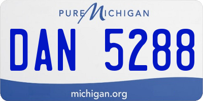 MI license plate DAN5288