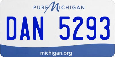 MI license plate DAN5293