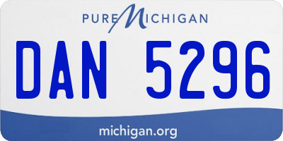 MI license plate DAN5296