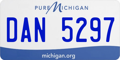 MI license plate DAN5297