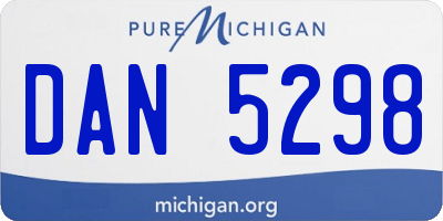 MI license plate DAN5298