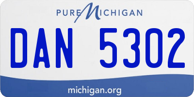 MI license plate DAN5302