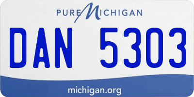 MI license plate DAN5303