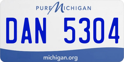 MI license plate DAN5304