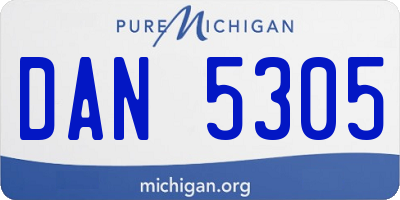 MI license plate DAN5305