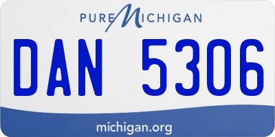 MI license plate DAN5306