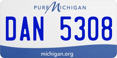 MI license plate DAN5308